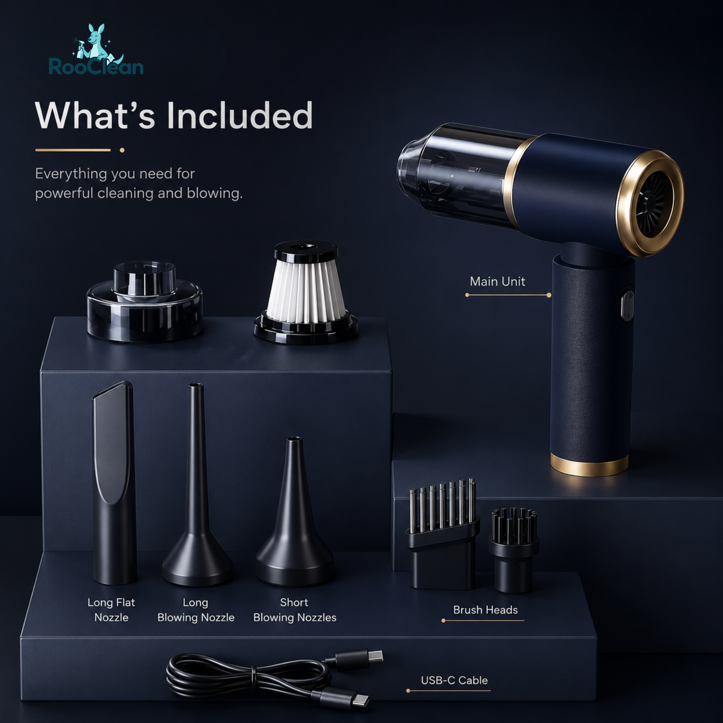 RooClean™ AirVac 2-in-1 Vacuum & Air Blower